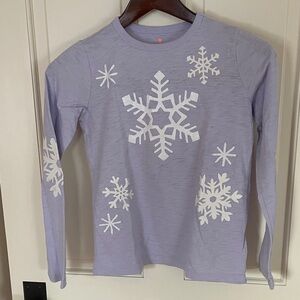 Crewcuts Kids Light Purple Snowflake Long Sleeve Tee